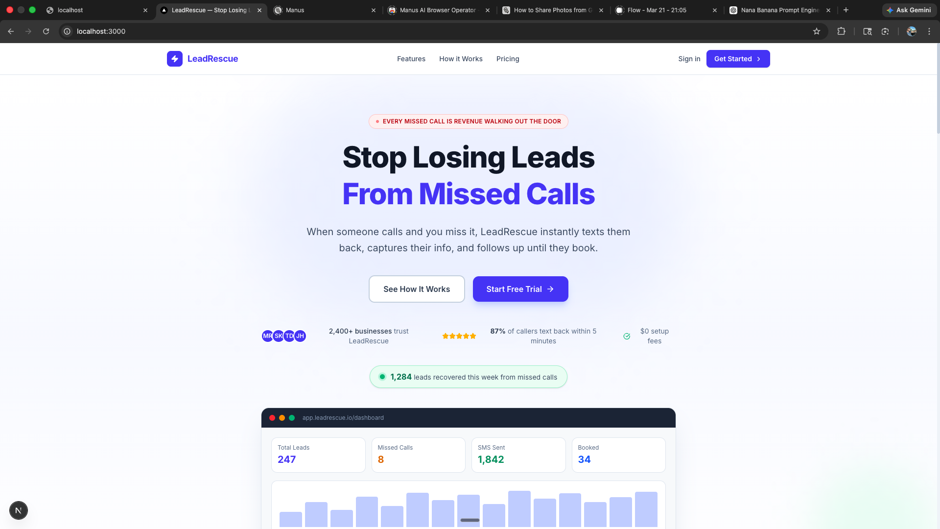 LeadRescue dashboard